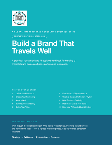 Cover of the Build a Brand That Travels Well workbook