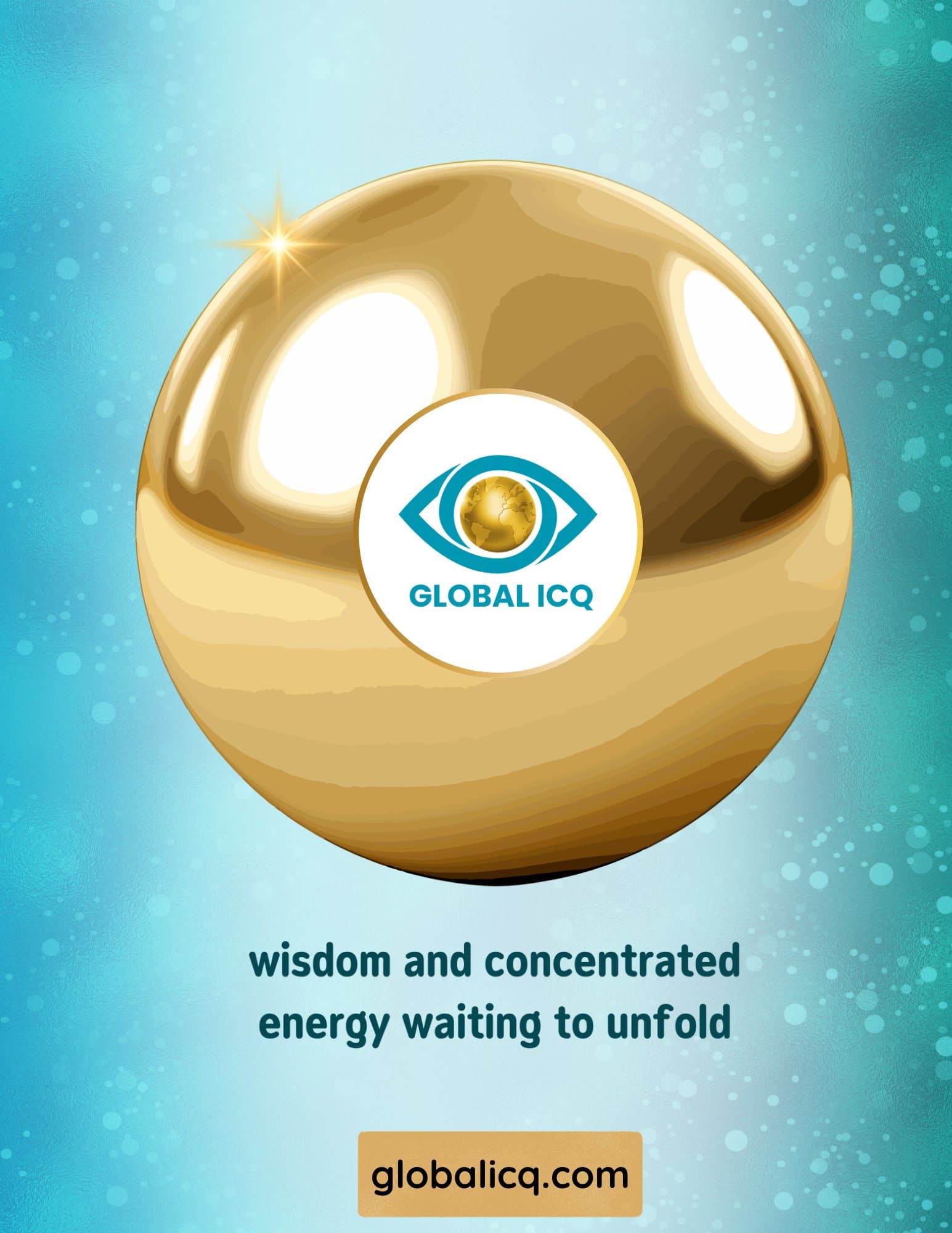 Brand poster — the golden pearl: wisdom and concentrated energy waiting to unfold