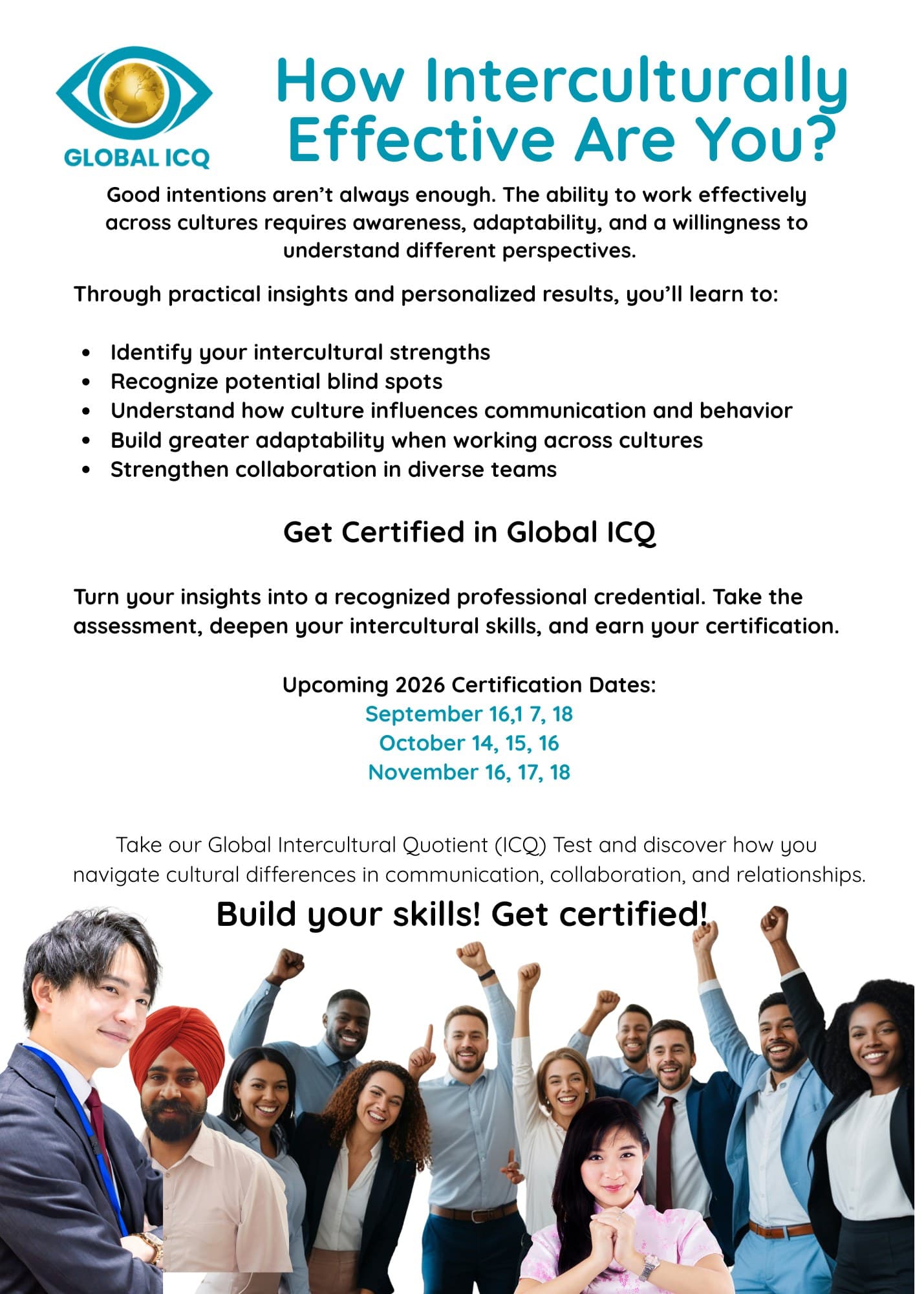 Global ICQ certification flyer — How Interculturally Effective Are You?